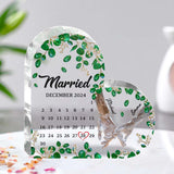 Couple Married Calendar - Personalized Husband And Wife Custom Shaped Acrylic Plaque