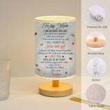 To My Mom - Personalized Mother Tableside Lamp With Wood Base