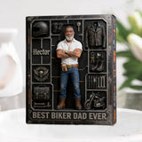 Born To Ride Proud To Be Dad - Personalized Biker Custom Shaped Acrylic Plaque