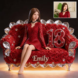 Custom From Photo, Flowers And Number - Personalized Birthday Custom Shaped Acrylic Plaque