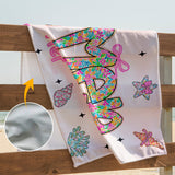 Summer Beach Vibes - Personalized Sea Lover Quick-dry Beach Towel/ Bath Towel