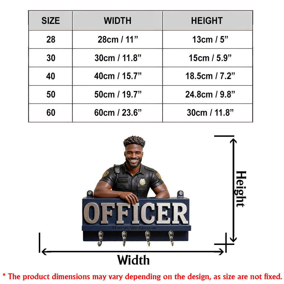 Any Photo - Personalized Police Officer Custom Shaped Hanging Rack