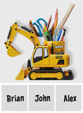 Cool Contruction Vehicle - Personalized Kid Wooden Pen Holder