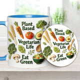 Vegetarian Life - Personalized Veterinarian Accent Mug & Coaster