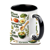 Vegetarian Life - Personalized Veterinarian Accent Mug & Coaster