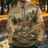 Hunting For Life - Personalized Hunting Men Zip-Up Sweatshirt