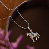 Love Horse - Personalized Horse Shaped Metal Pendant Necklace