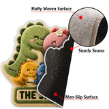 Happy Dinosaur Family - Personalized Family Non-Slip Tufted Rug