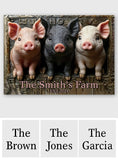 Welcome To Our Farm - Personalized Pig Lover Rectangle Metal Sign