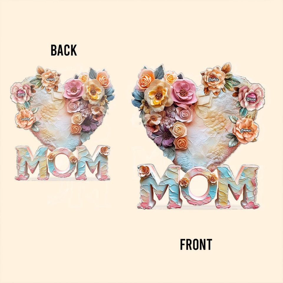 Floral Motherhood - Personalized Mother Custom Shaped Acrylic Plaque