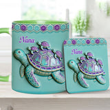 Nana Turtle Gift For Mom Grandma - Personalized Grandma Accent Mug