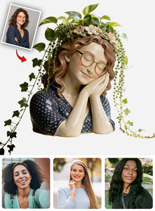 Dreaming Girl - Personalized Gardening Custom Shape Acrylic Flower Vase