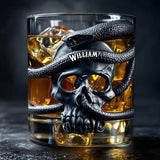 Skull & Snake - Personalized Skull Whiskey Glass