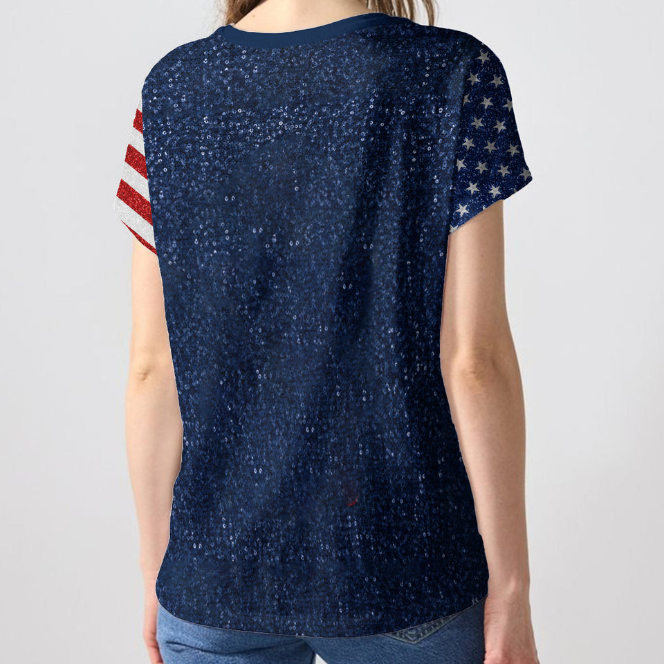 Patriotic Dog Owner - Personalized Dog Fully Printed V-Neck T-Shirt
