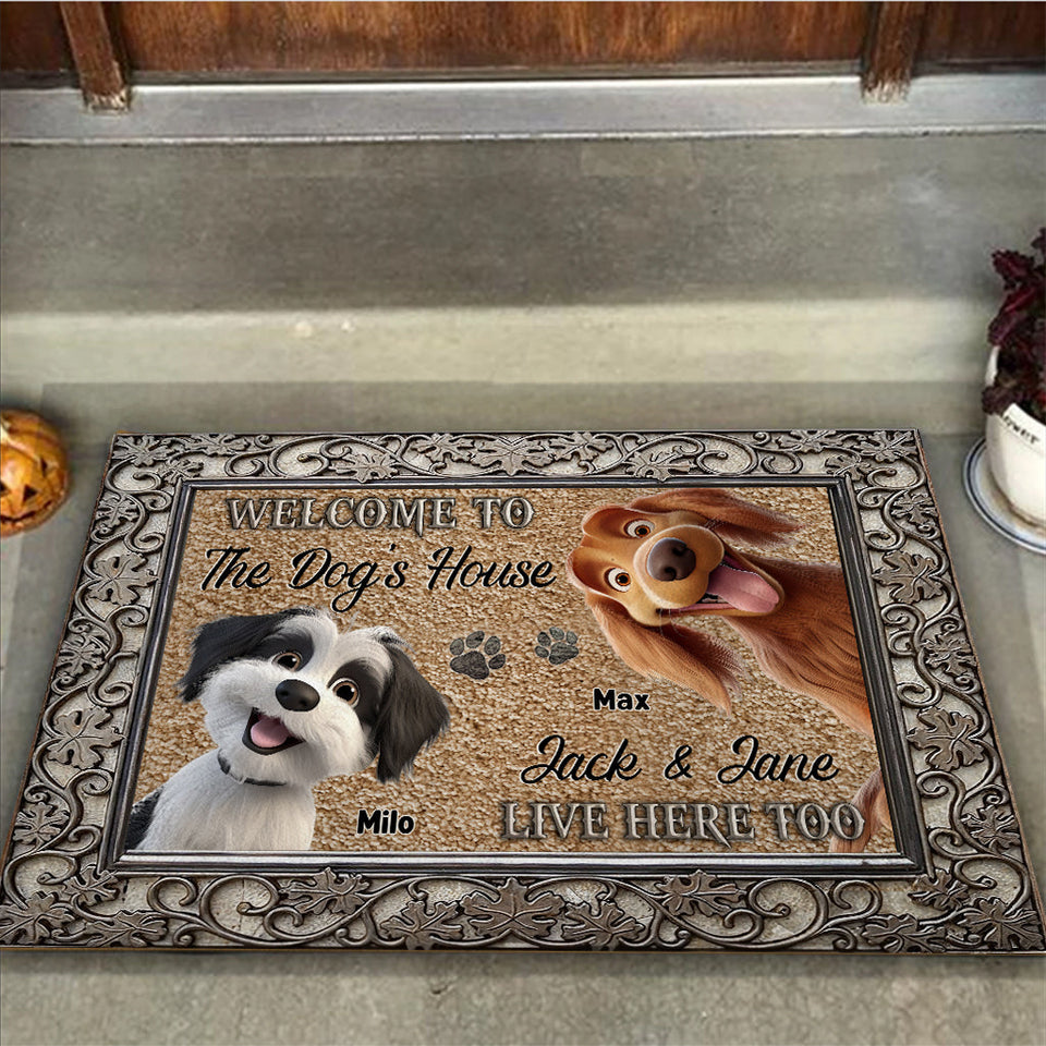 Welcome To The Dog House - Personalized Dog Doormat