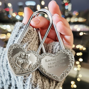 Locked In Love, Till Death Do Us Part - Personalized Skull Heart Padlock