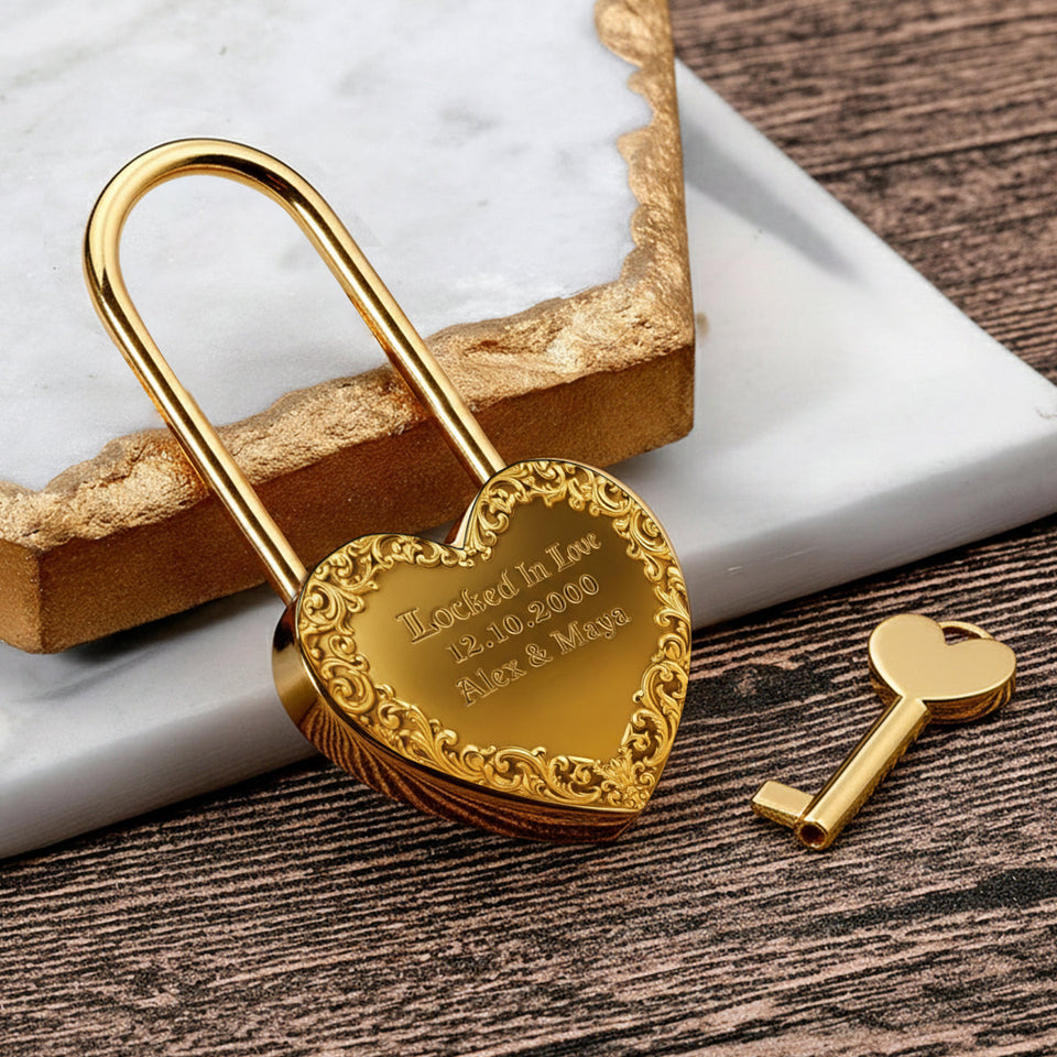 Locked In Love, Till Death Do Us Part - Personalized Skull Heart Padlock