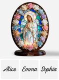 Protected By Mary - Personalized Christian Custom Shaped Acrylic Plaque