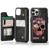 Shiny Skull - Personalized Skull Wallet Phone Case