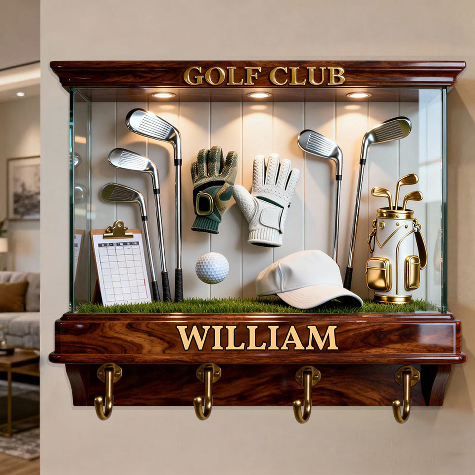 Golf Club - Personalized Golf Custom Shaped Hanging Rack
