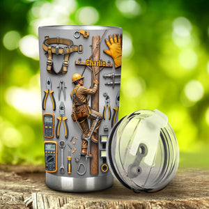 Strength Of The Line - Personalized Lineman Tumbler