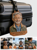 Never Far From Home - Personalized Father Luggage Tag