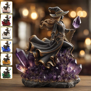 The Witch, Amethyst Styled/ Quartz/ Emerald... - Personalized Witch Custom Shaped Acrylic Plaque