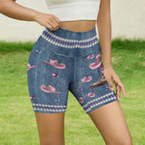 Cool Cowgirl - Personalized Cowgirl High-Waisted Biker Shorts