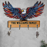 Welcome To Our Family - Personalized Bald Eagle Custom Shaped Key Rack