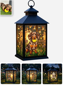 Sympathy Gift To Pet Owners - Personalized Dog Candle Lantern