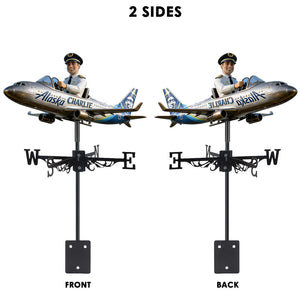 Pilot The Dream Job - Personalized Pilot Weather Vane