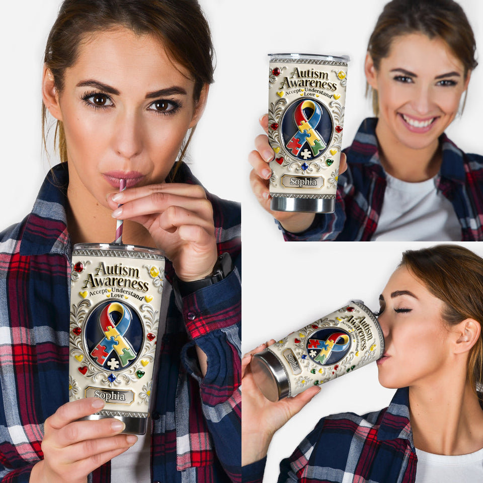 Accept Understand Love - Personalized Autism Awareness Tumbler