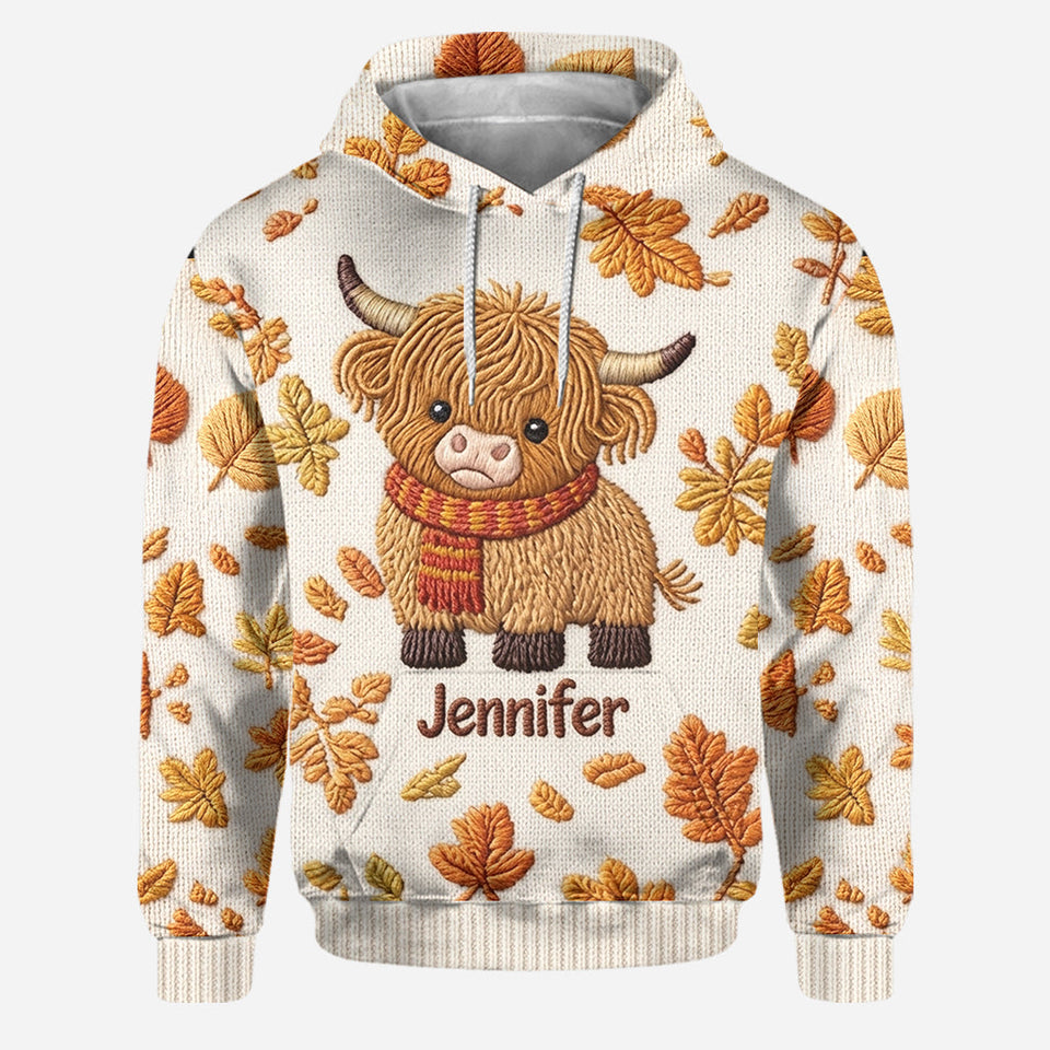 Fall Vibes - Personalized Highland Cow Hoodie and Leggings