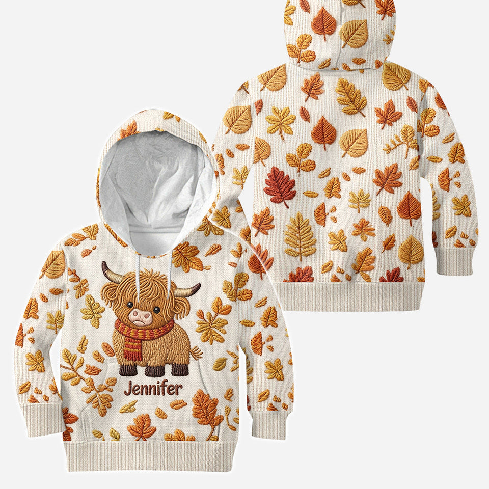 Fall Vibes - Personalized Highland Cow Hoodie and Leggings