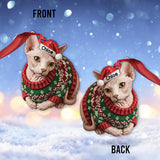 Meowy Catmas Ugly Sweater Cat Loaf - Personalized Cat Ornament