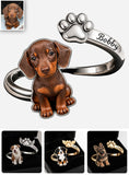 Pet Keepsake Gifts - Personalized Dog Adjustable Shaped Ring