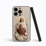Memorial Gift Idea, Gift for Lost of Loved Ones - Personalized Memorial 3D Embossed Leather Phone Case