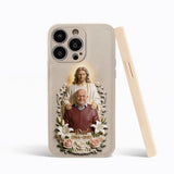 Memorial Gift Idea, Gift for Lost of Loved Ones - Personalized Memorial 3D Embossed Leather Phone Case