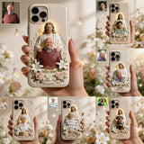 Memorial Gift Idea, Gift for Lost of Loved Ones - Personalized Memorial 3D Embossed Leather Phone Case