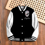 Shiny Skull - Personalized Skull Varsity Jacket