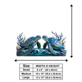Turtle Couple Door Decoration - Personalized Turtle Wooden Wall Mount Sign