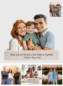 You Are The Piece That Holds Us Together - Personalized Father Shaped Building Blocks