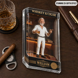 Whiskey And Cigar - Personalized Whisky Custom Shaped Acrylic Plaque