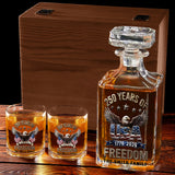 America 250th Anniversary Gifts For Family - Personalized Independence Day/ 4th of July Whiskey Decanter Set