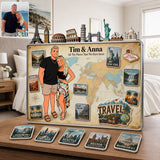Travel Magnet Display Broad - Personalized Travelling 3D Printed Cut Metal Sign