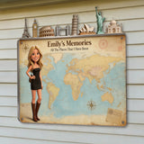 Travel Magnet Display Broad - Personalized Travelling 3D Printed Cut Metal Sign