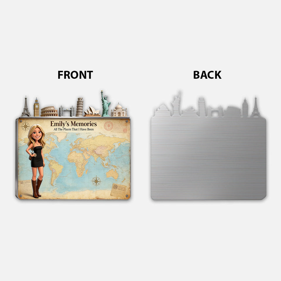 Travel Magnet Display Broad - Personalized Travelling 3D Printed Cut Metal Sign