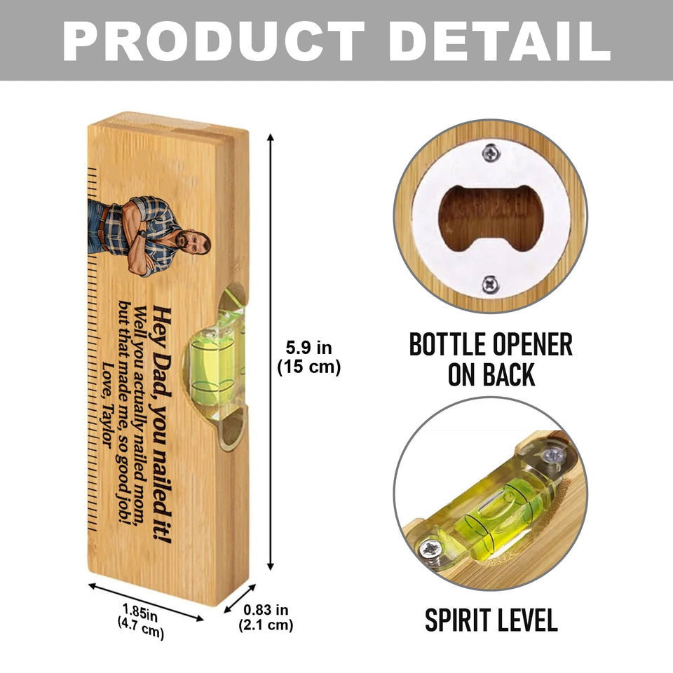 Perfect Father's Day Gift - Personalized Father Spirit Level Bottle Opener
