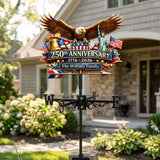 250th Anniversary, Eagle 250 Years of Freedom - Personalized Patriot Weather Vane