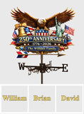 250th Anniversary, Eagle 250 Years of Freedom - Personalized Patriot Weather Vane